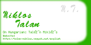 miklos talan business card